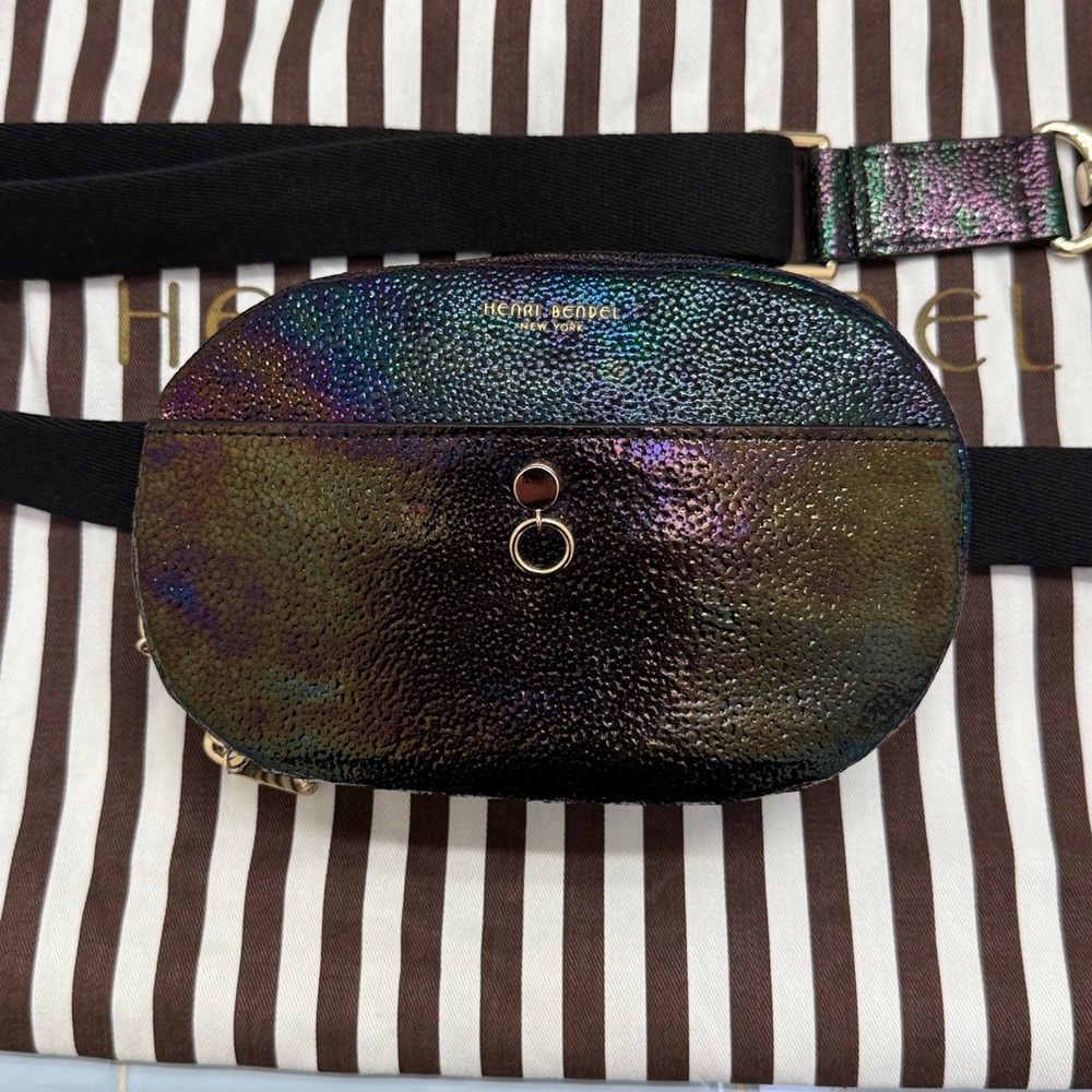 New Henri Bendel oil slick Iridescent belt bag.